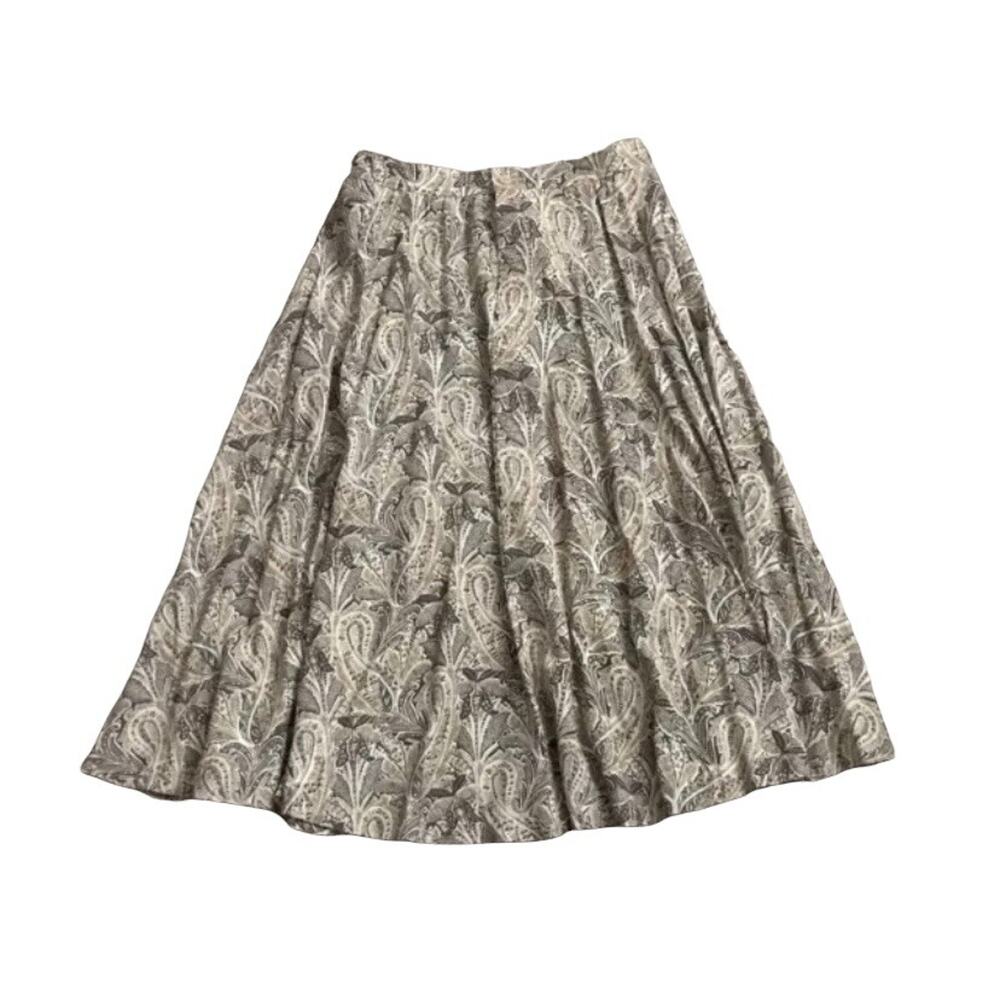 THE VILLAGER Womens Size 12 Vintage Paisley Print A Line Midi Skirt